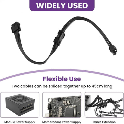 2 Pack CPU 8 Pin ATX Power Extension Cable, EPS 8 PIN Male (4+4) to 8 PIN Female Power Extension Cable for Motherboard, 9 Inch