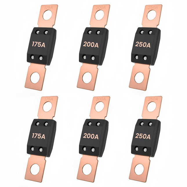 6Pcs MEGA/AMG High Current Fuse 175A 200A 250A Bolt-on Automotive Fuses for Cars Trucks Boats & Industrial