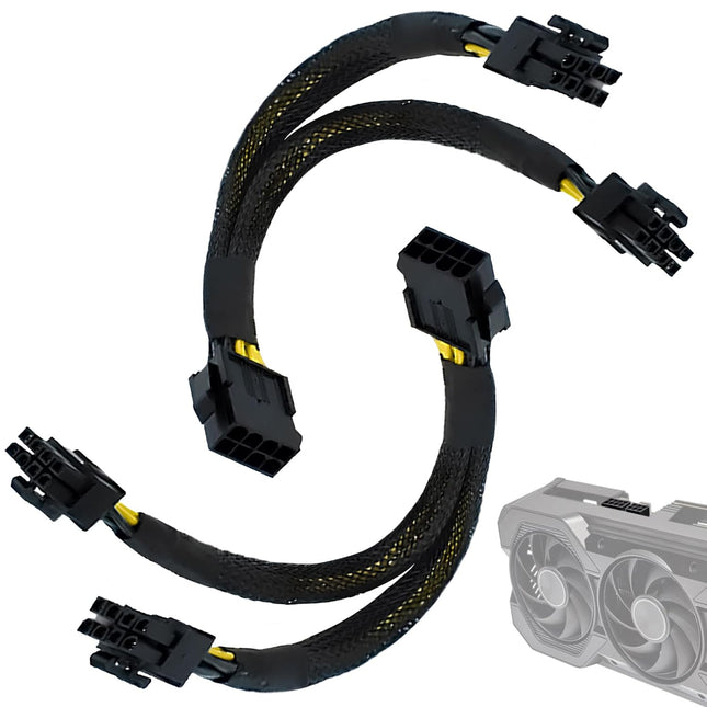 8 Pin PCIe Splitter Cable 2-Pack PCIe 8 Pin Female to Dual 8 Pin (6 V1258-DP02-B-3273