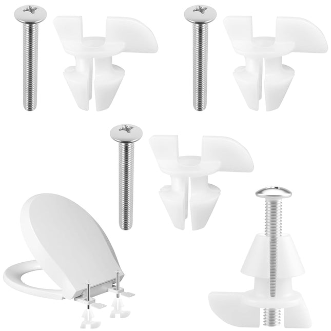 4 Pack White Toilet Seat Bolts & Screws for 1133024 Hardware Pack Non-Slip Secure Fit
