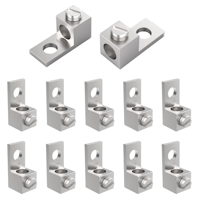 12Pcs Aluminium Mechanical Lugs 1-Hole Quick Connect Terminal Mechanical Lug 2AWG TA-2 1B2U