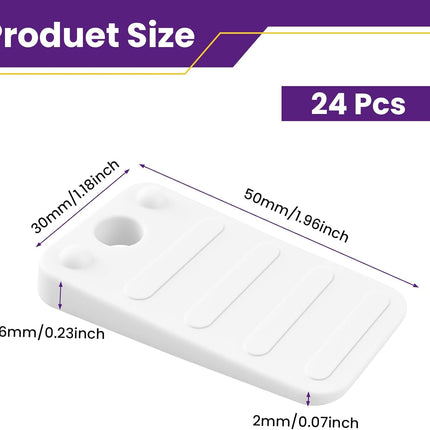 24 Pcs White Furniture Leveling Shims - Non-Slip Plastic Wedges, Adjustable Gap Fillers for Toilet, Uneven Floors, Tables, Doors, Cabinets