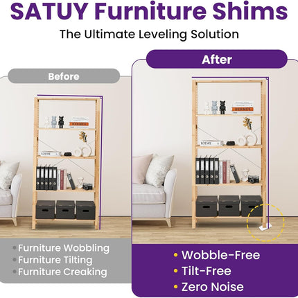 24 Pcs White Furniture Leveling Shims - Non-Slip Plastic Wedges, Adjustable Gap Fillers for Toilet, Uneven Floors, Tables, Doors, Cabinets