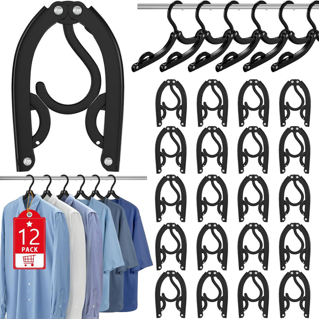 12 Pcs Portable Travel Hangers for Cruise Ship Essentials 2026 Plastic Folding Foldable Hangers Clothes