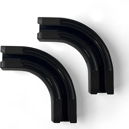 90° Curved Connectors for Track Curtains Ceiling Mount/Wall Mount, Ceiling Track for Curtains, Room Divider Curtains Tracks（Black 2PCS）.