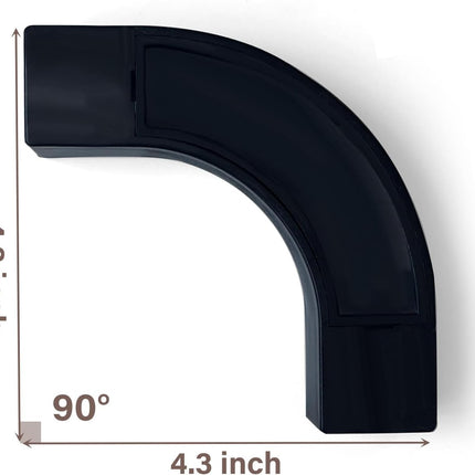 90° Curved Connectors for Track Curtains Ceiling Mount/Wall Mount, Ceiling Track for Curtains, Room Divider Curtains Tracks（Black 2PCS）.