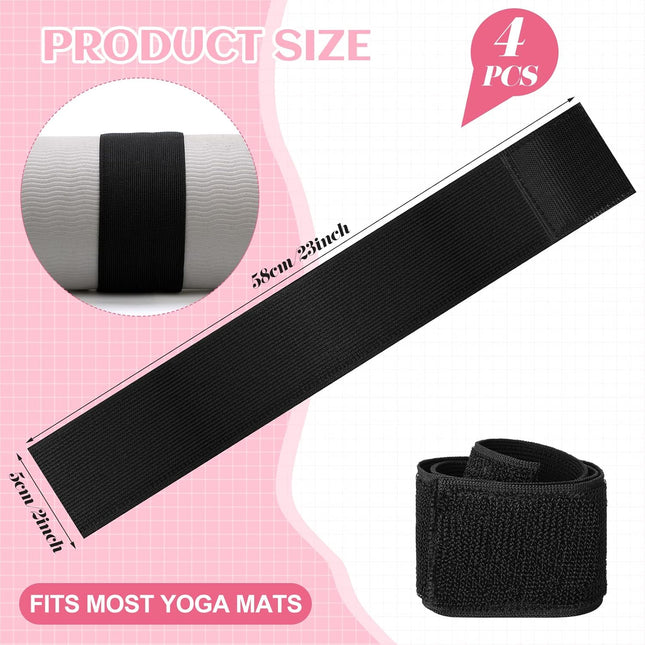 4 Pcs Nylon Yoga Mat Strap Stretchable Holder Straps Heavy Duty Bungee Straps Band Adjustable – product detail