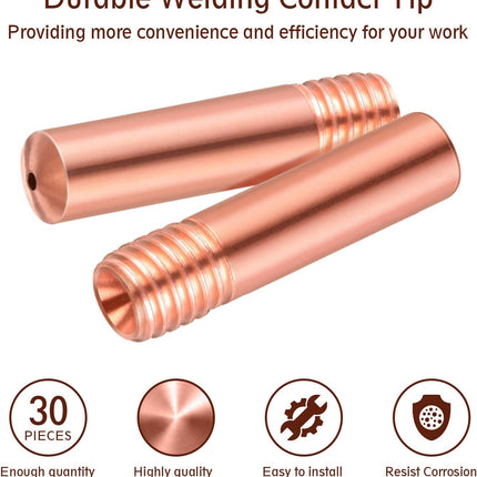 30 Pack Welding Contact Tips .035" MIG Guns 11-35 (0.035") Welding Tips 000068 Replacement Accessories Compatible With Millermatic M-10/Hobart H-9/10-9/10 Welder