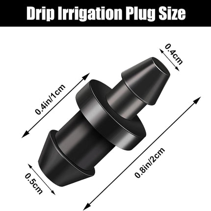 Drip Irrigation Plugs 1/4 Inch Tube Closure Goof Hole Plugs Irrigation Stopper for Home Garden Lawn Supplies, Black(150 Pieces)