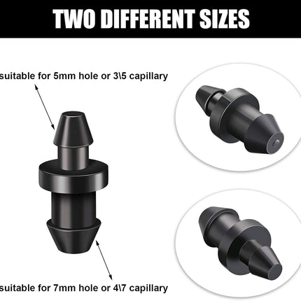 Drip Irrigation Plugs 1/4 Inch Tube Closure Goof Hole Plugs Irrigation Stopper for Home Garden Lawn Supplies, Black(150 Pieces)