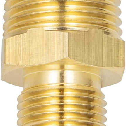 2 PCS Brass Tube Fitting, Half Union Gas Adapter 3/8" Flare x 1/2" NPT Male Pipe Connector