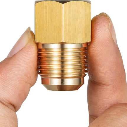2pcs 3/8 Inch (5/8"-18UNF) Female Flare x 1/2 Inch（3/4"-16UNF）Male Flare Brass Adapter for fuel, oil, air, liquid petroleum (LP) and natural gas lines connections
