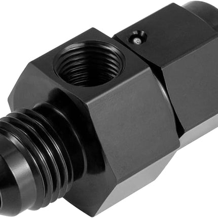 6AN Male Flare to -6 Female Swivel with 1/8 NPT Gauge Port Fuel Pressure Take Off Fitting Adapter Aluminum
