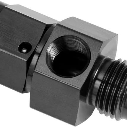 6AN Male Flare to -6 Female Swivel with 1/8 NPT Gauge Port Fuel Pressure Take Off Fitting Adapter Aluminum