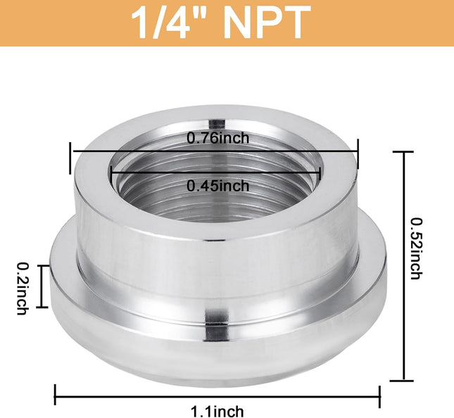 1/4 NPT Female Weld on Bung Fitting Aluminum(2PCS) – product detail
