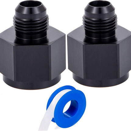 12AN Female to 8AN Male Flare Reducer Adapter Fitting Connector Aluminum Black(2PCS)