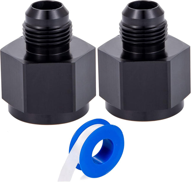 12AN Female to 8AN Male Flare Reducer Adapter Fitting Connector Aluminum Black(2PCS) V1258-DP02-B-3378