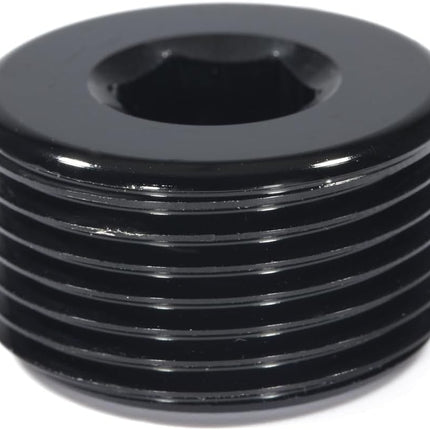 3/4 NPT Male Thread Allen Head Socket Pipe Plug Fitting Aluminum Black（2pcs）