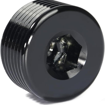 3/4 NPT Male Thread Allen Head Socket Pipe Plug Fitting Aluminum Black（2pcs）