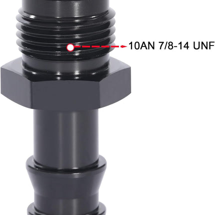 10AN Male Flare to 5/8 Hose Barb Straight Fitting Adapter Aluminum Black， Push Hose Barb Fitting Adapter