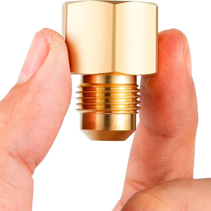 2PCS Flare Brass Tube Fitting, Coupling Gas Adapter 3/8" Flare x 1/2" Female NPT Pipe