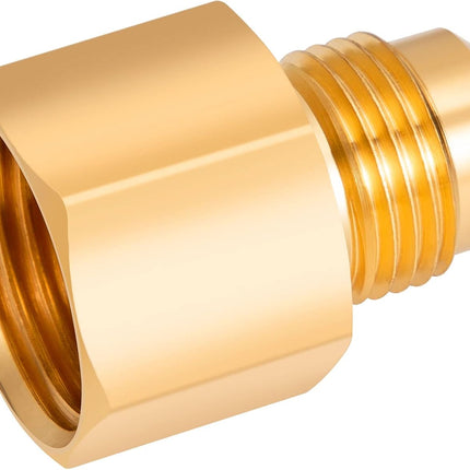 2PCS Flare Brass Tube Fitting, Coupling Gas Adapter 3/8" Flare x 1/2" Female NPT Pipe