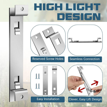 2 Sets Bird House Hanger Bracket Stable Rust Proof Galvanized Steel Mounting Bracket for Securing Bird Houses Nesting Boxes Feeders, Quickly Remove for Cleaning (Silver)