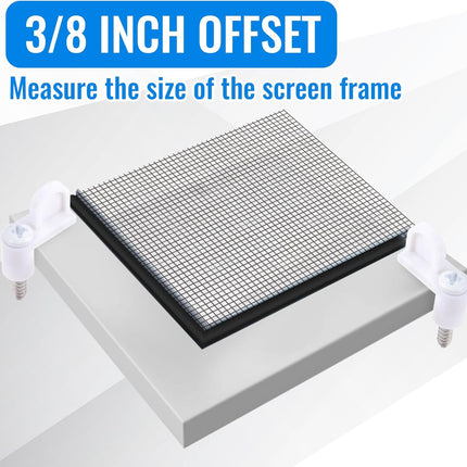 24 Pack 3/8 in Nylon Window Screen Clip with Screws Offset Clips for Fastens Storm Window, Storm Panels, Screen Door Clips (White)