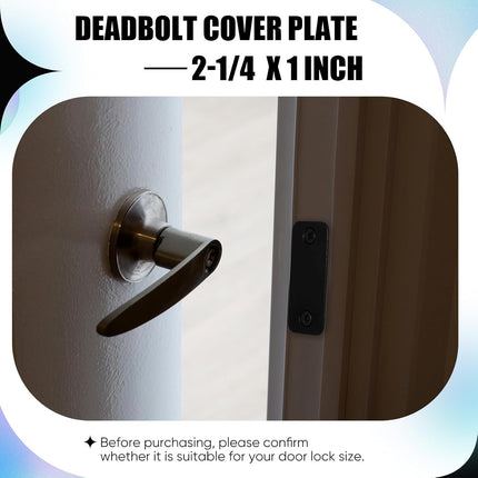 2 Set Door Hole Cover Plate 1" x 2-1/4" Stainless Steel Door Strike Filler Plate Latch Filler, Increase Home Security on Entry (Black)