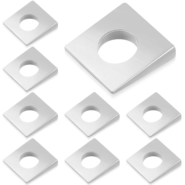 10 Pcs 1/2 Square Beveled Washer 1-1/8 x 1-1/8 Wedge Washers Metal Shims for Leveling Carbon Steel