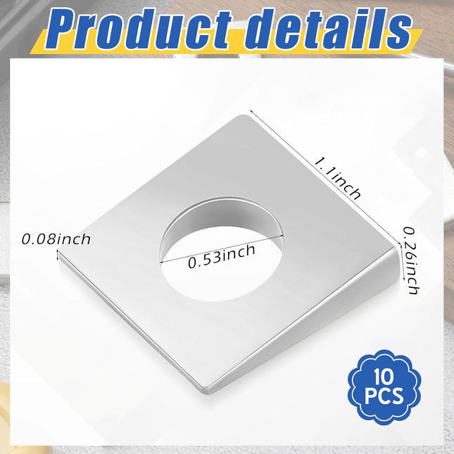 10 Pcs 1/2 Square Beveled Washer 1-1/8 x 1-1/8 Wedge Washers Metal Shims for Leveling Carbon Steel – product detail