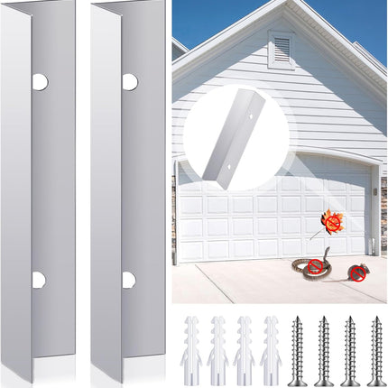 2 Pcs Aluminium Garage Door Mouse Guard Garage Door Side Seal Keep Prevent Rats Mice Snake Fallen Leaves Out Sunscreen Moisture Proof Permanent Fix Suitable for Residential and Commercial
