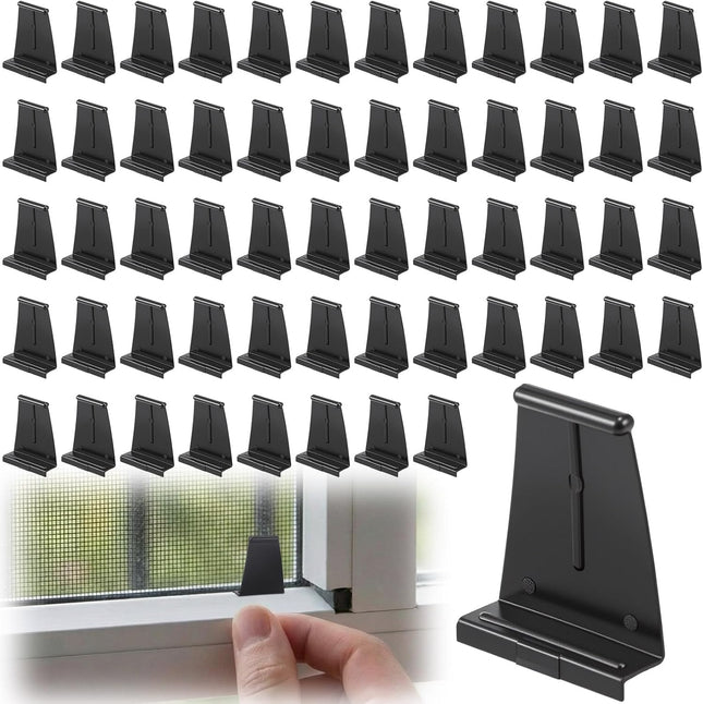 100 Pcs Window Screen Pull Tabs Black Plastic Screen Pull Tabs for Spline Channel Universal Window Repair