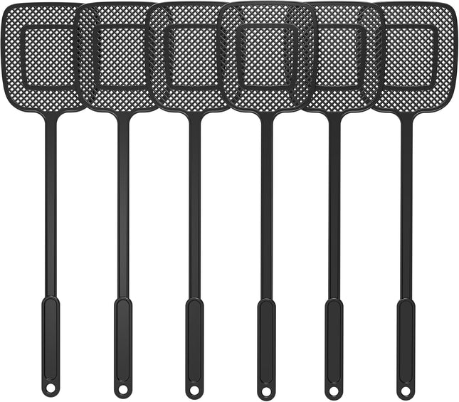 Heavy Duty Long Handle Fly Swatter Black 6 Pack V1258-DP02-B-3451