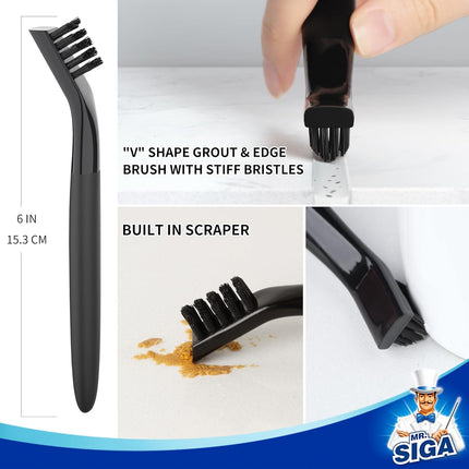 Grout Cleaner Brush Set - Detail Cleaning Brush Set for Tile, Sink, Drain, Grout and Edge, Crevice Cleaning