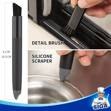 Grout Cleaner Brush Set - Detail Cleaning Brush Set for Tile, Sink, Drain, Grout and Edge, Crevice Cleaning