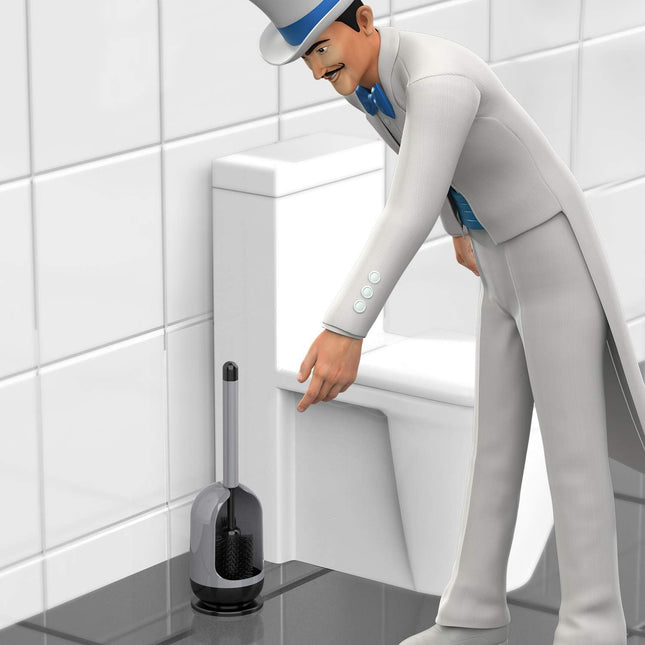 Soft Bristle Toilet Brush with Holder Gray & Black 1Pack – product detail