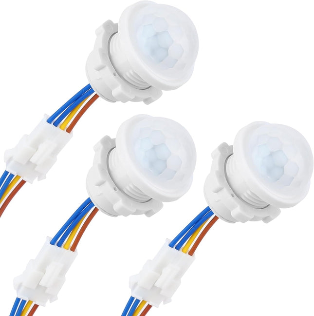 3-Pack Motion Sensor Light Switch PIR Infrared Sensor 30S Time Delay Smart Detection for LED