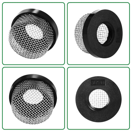 2 Pack Stainless Steel Mesh Strainer, 3/4"-14 Aerator Screen, Compatible with Livewell Pump, Industrial Plumbing Inline, Garden Washers, and Baitwell, Enhancing Filtering and Aeration