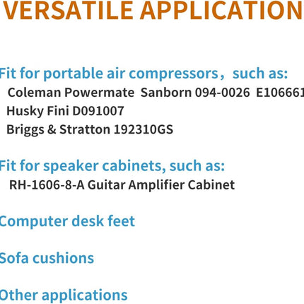 Air Compressor Isolator Pads - 8 Pack Replacement Rubber Feet 192310GS for Coleman Powermate, Sanborn & More - Also Ideal for Speaker Cabinets, Computer Desk, Sofa Cushions (E106661, D091007)