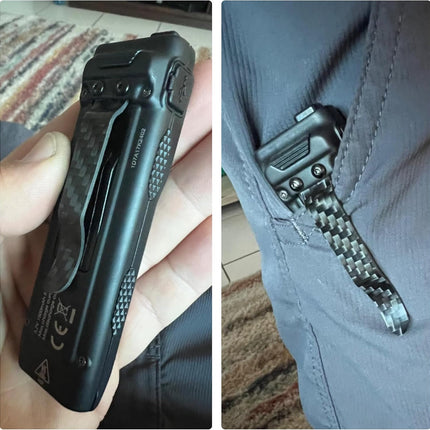 Carbon Fiber Pocket Clip Fits For Benchmade Bugout, Osborne, Bailout, Griptilian, 710, 551, 810, 940, 941, 943, 530, 707, 581 And More, Premium Custom-made Pocket Clip with 3 Pieces Screws, Black