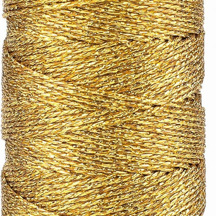 328 Feet Gold String Twine - 1.5mm Metallic Ornament Thread Gift Wrapping - Inelastic Macrame Glitter Gold Cord for Gift Wrapping, DIY Crafts, Bracelets