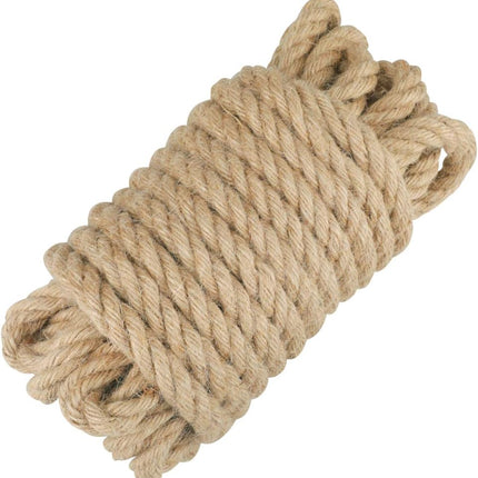 Jute Rope - 1/2 inch, 33 Feet x 12mm Thick, Heavy Duty Strong, Natural, for Crafts, Cat Scratching Post, Bundling, Hanging, Decorative