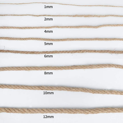 Jute Rope - 1/2 inch, 33 Feet x 12mm Thick, Heavy Duty Strong, Natural, for Crafts, Cat Scratching Post, Bundling, Hanging, Decorative