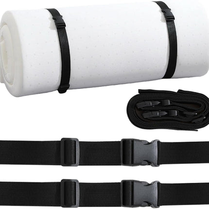 2 Pack Heavy Duty Adjustable Nylon Tie Down Straps with Quick-Release Buckles Yoga Mat Straps for Camping Gear Moving Luggage Mattress & Outdoor Equipment Multi-Purpose Securing Strap (Black-2Pcs)