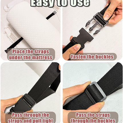 2 Pack Heavy Duty Adjustable Nylon Tie Down Straps with Quick-Release Buckles Yoga Mat Straps for Camping Gear Moving Luggage Mattress & Outdoor Equipment Multi-Purpose Securing Strap (Black-2Pcs)