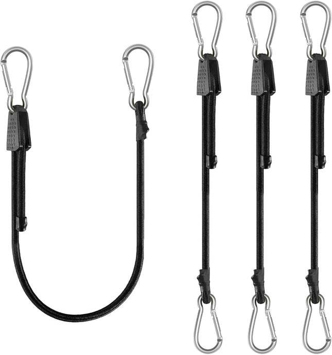4 Pack 40 Inch Adjustable Carabiner Bungee Cords with Hooks Easy to Adjust from 35 V1258-DP02-B-3565