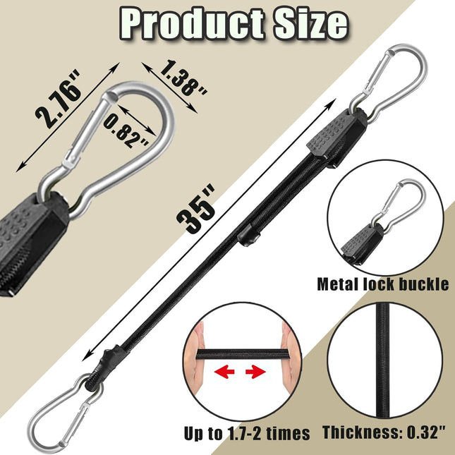 4 Pack 40 Inch Adjustable Carabiner Bungee Cords with Hooks Easy to Adjust from 35 – product detail