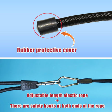 4 Pack 40 Inch Adjustable Carabiner Bungee Cords with Hooks Easy to Adjust from 35" to 60" Black Extra Strong Elastic Rope Outdoor Heavy Duty Bungee Straps for Camping Tarps Bike Rack Tent