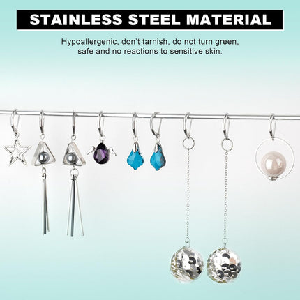 50pcs Stainless Steel Lever Back Earring Clasps, leverback French Earring Hooks, Hypoallergenic Ear Wire findings for Making dangles Earrings, Smooth to Open & Close, 10x16mm for Jewelry Making